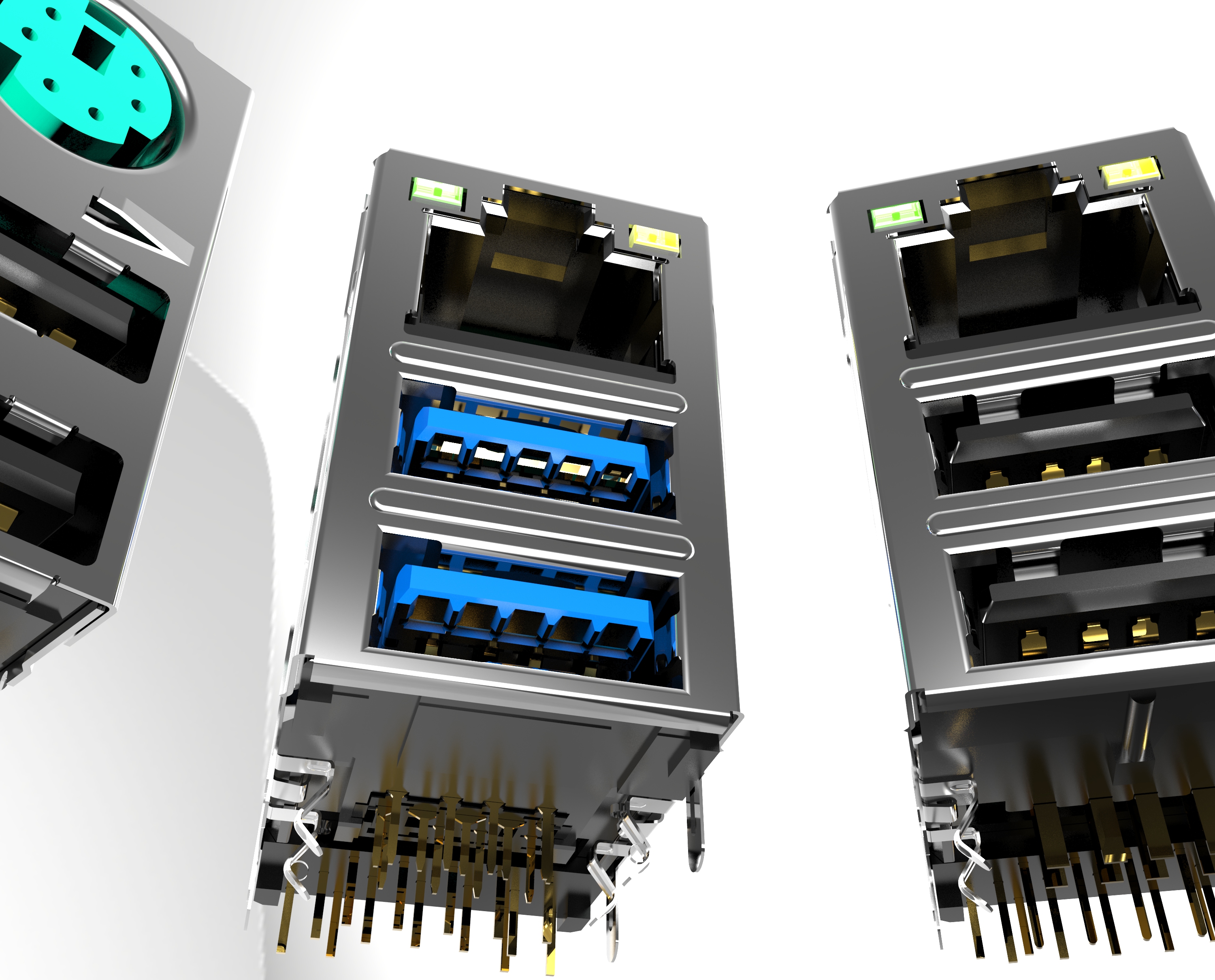 带PS2-局域网的双USB2.0-USB3.0